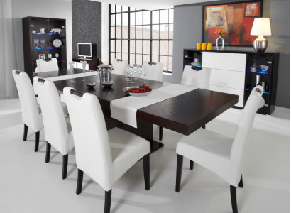 Complete set dining table + 6 chairs dining room set dining group wood table